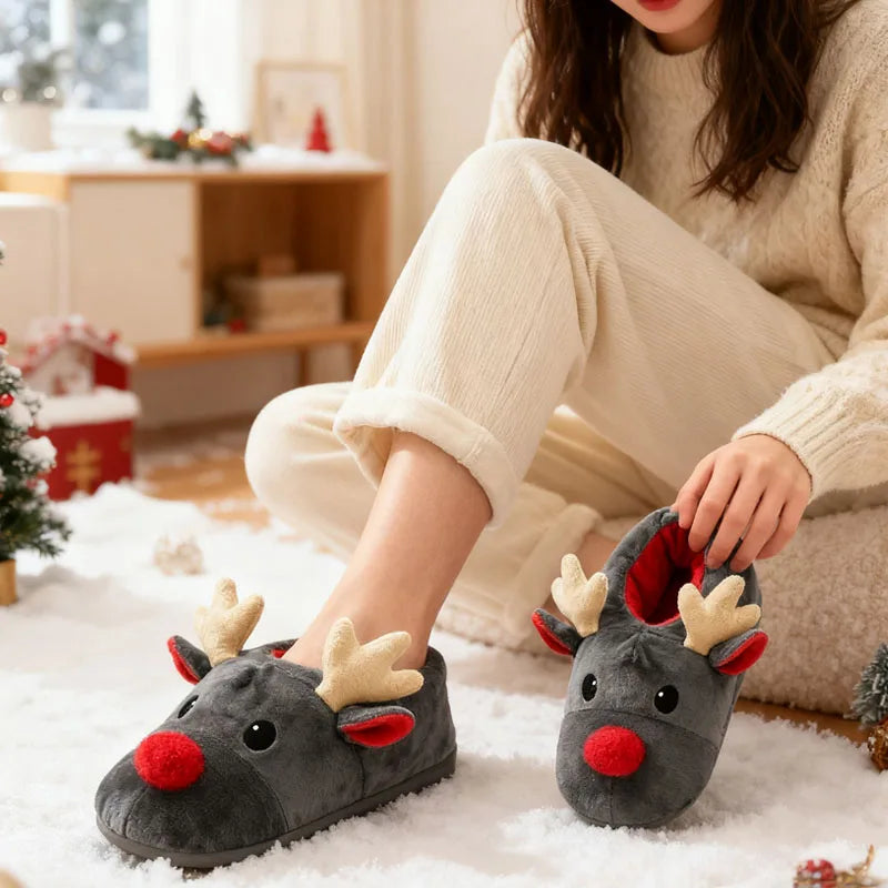 Rudolph Plush Reindeer Slippers